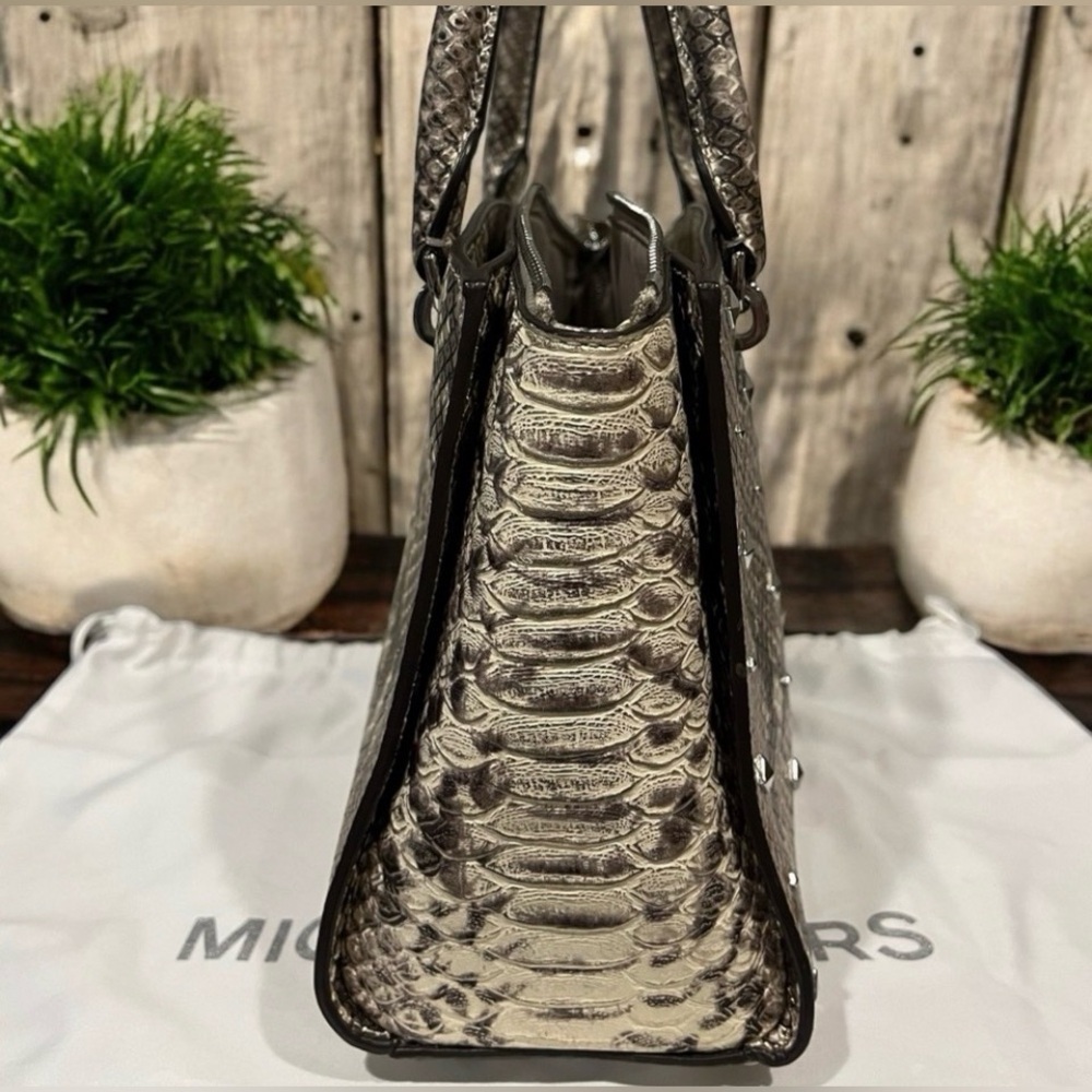 Michael Kors Ellis Studded Python Handbag NWT - image 3